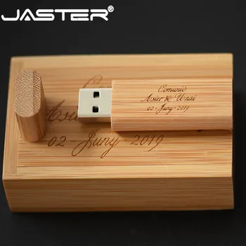 Креативный деревянный флэш-накопитель JASTER 4 ГБ/8 ГБ/16 ГБ/32 ГБ/64 ГБ Внешний накопитель USB 2.0 (бесплатный логотип на заказ) лазерная гравировка